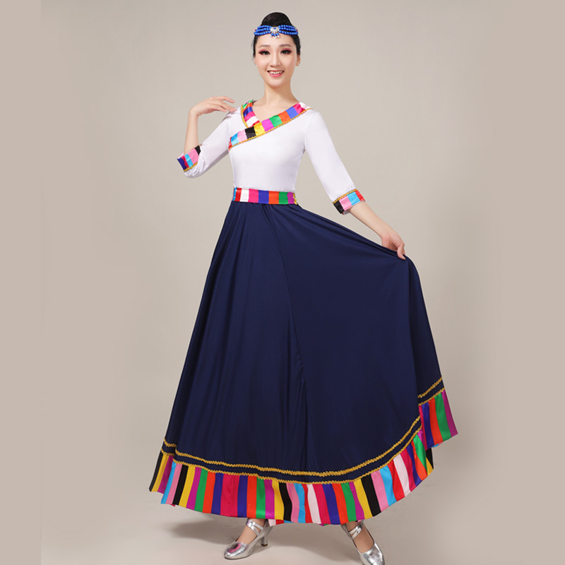 卓思蔻半身藏族舞蹈服装练习裙 卓思蔻民族服装/舞台装