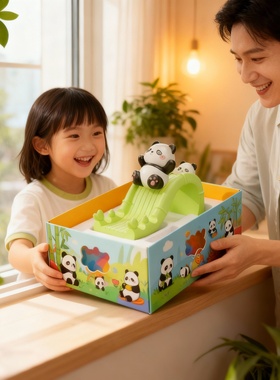 可爱熊猫毛绒摆件生日礼物