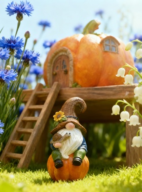 可爱南瓜小精灵庭院桌面摆件