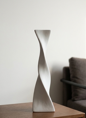 简约高级感陶瓷螺旋花瓶摆件