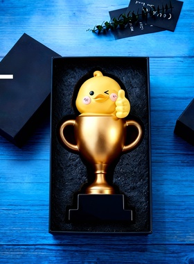 可爱卡通小鸡奖杯桌面摆件礼物