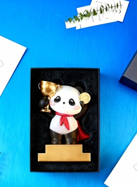 可爱熊猫手办桌面摆件礼物
