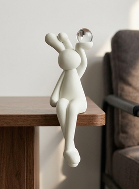 创意兔子树脂桌面摆件礼物