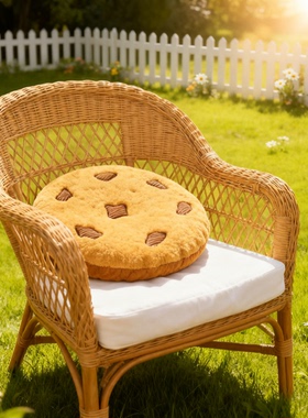 可爱卡通饼干造型毛绒蒲团坐垫