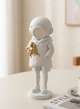创意宇航员白色树脂桌面摆件