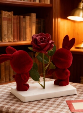 手工可爱兔子毛绒桌面摆件礼物