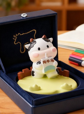 可爱治愈系奶牛公仔摆件
