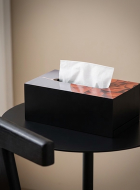 实木创意多功能纸巾盒客厅摆件