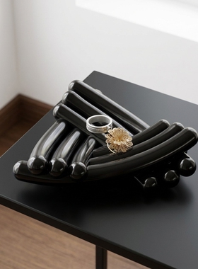 创意蝴蝶结树脂收纳托盘摆件