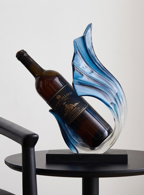 创意玻璃红酒瓶造型装饰摆件