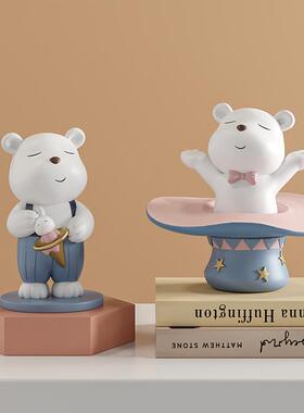卡通可爱暴力熊摆件高级感小众家用儿童房卧室床头房间布置装饰品