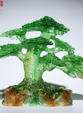 基业长青树老板商务风琉璃工艺品