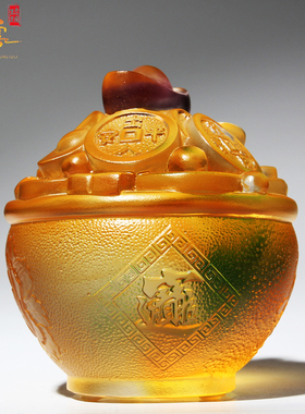 招财可爱风汽车中控台琉璃工艺品