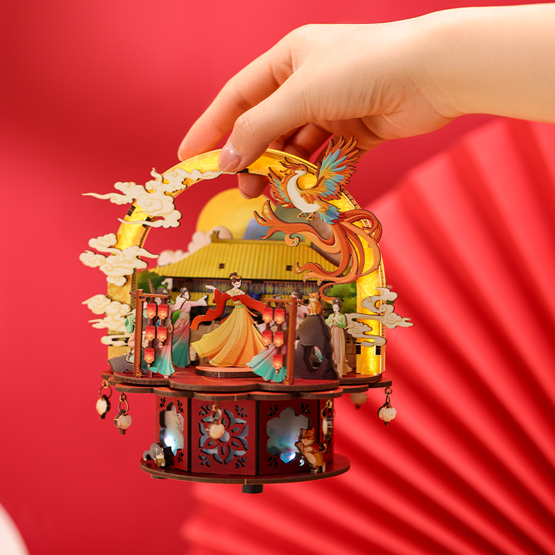 上新了故宫韵乐鸣立体音乐盒国风八音盒旋转手工DIY生日儿童礼物 - 图3