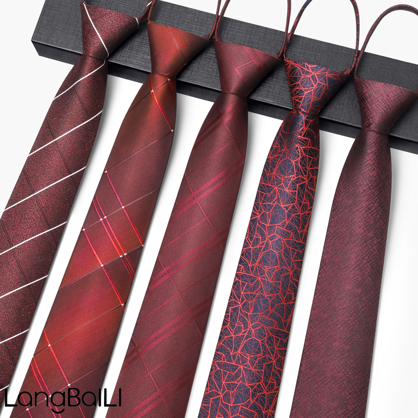 领带男结婚新郎伴郎婚庆酒红色免打结正装商务领带,淘宝优惠券,粉丝福利购,淘宝优惠卷