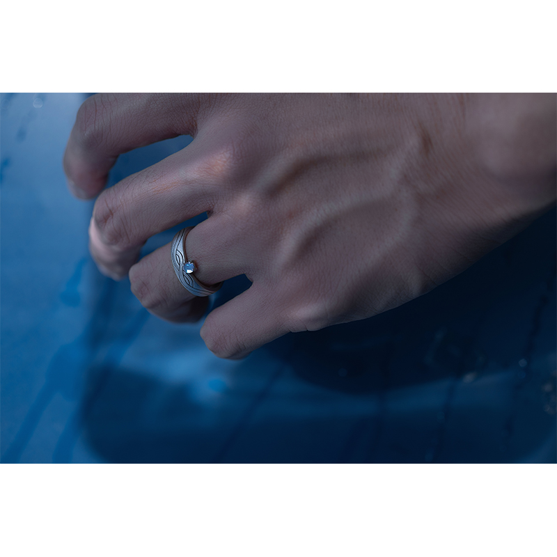 纯银戒指男女情侣对戒礼物告白 她从海上来  南风歌原创设计 S925