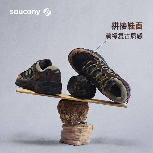 Saucony索康尼GRID PEAK复古休闲户外徒步舒适稳定耐磨防滑运动鞋 - 图0