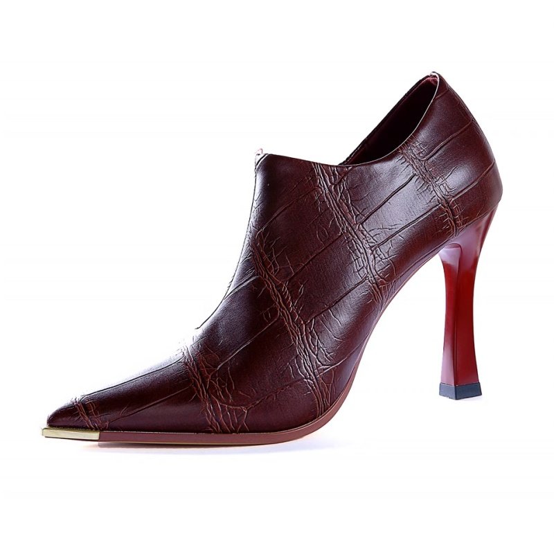 金属尖头超高跟鞋女2026年新款英伦风百搭职业及踝靴深口细跟单鞋,淘宝优惠券,粉丝福利购,淘宝优惠卷