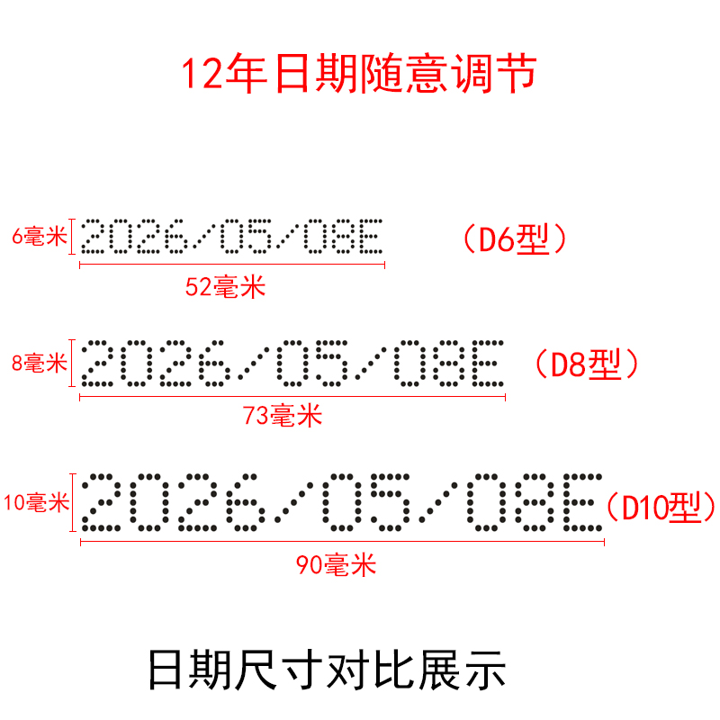 陈百万打码机打生产日期油墨印章超市食品包装袋手动印码机喷码机小型编织袋月饼纸箱大米袋日期打码器D-6 - 图2