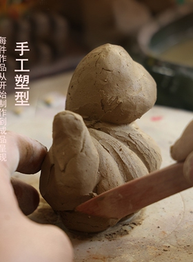 中秋节春节礼物手工泥塑兔爷生肖