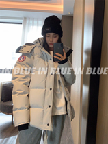 IN BLUE EXTREMELY COLD GOOSE DOWN Great Goose 90 suede white goose down Teflon three-proof down jacket goose down jacket