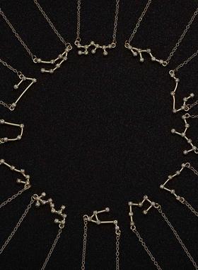 3Pcs/set 12 Zodiac Sign Necklace For Women 12 Constellation