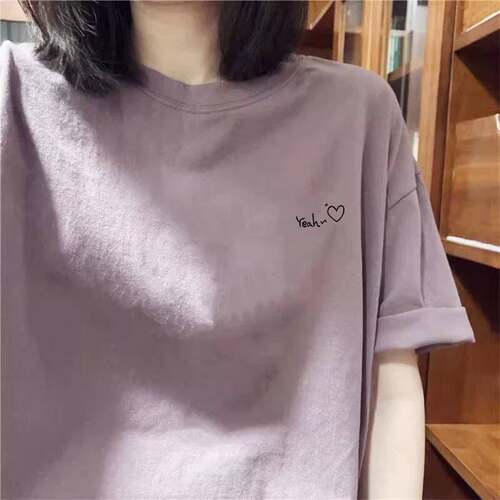 外贸撤回尾货清仓捡漏~纯棉夏季潮牌短袖T恤男装女装宽松上衣服 - 图1