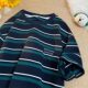 Retro spliced ​​striped short-sleeved loose T-shirt for men and women, trendy and versatile pocket T-shirt half-sleeved tops