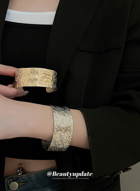 冷淡风简约金属格纹手镯欧美跨境新款手环小众时尚高级感手饰