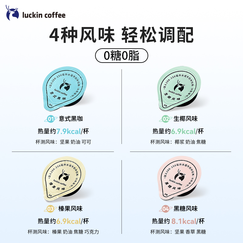 【新品】瑞幸咖啡浓缩咖啡液0糖0脂速溶美式黑咖啡生椰拿铁冰咖啡 - 图0