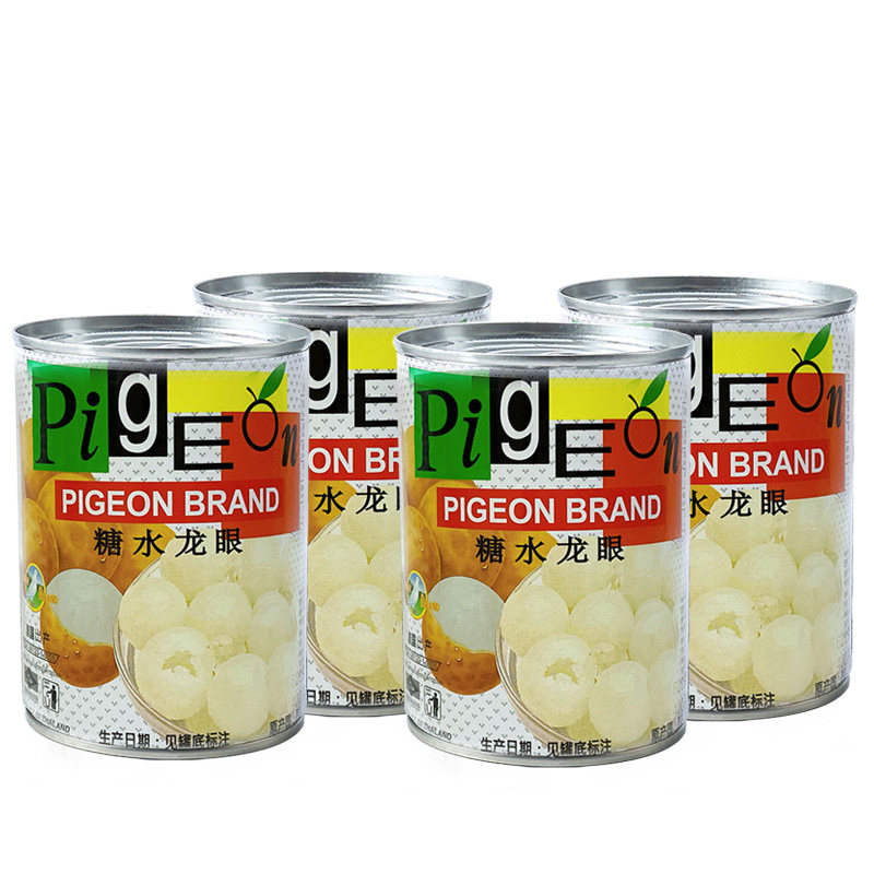 泰国原装进口糖水龙眼罐头四罐装 奶茶配料新鲜水果食品桂圆果肉
