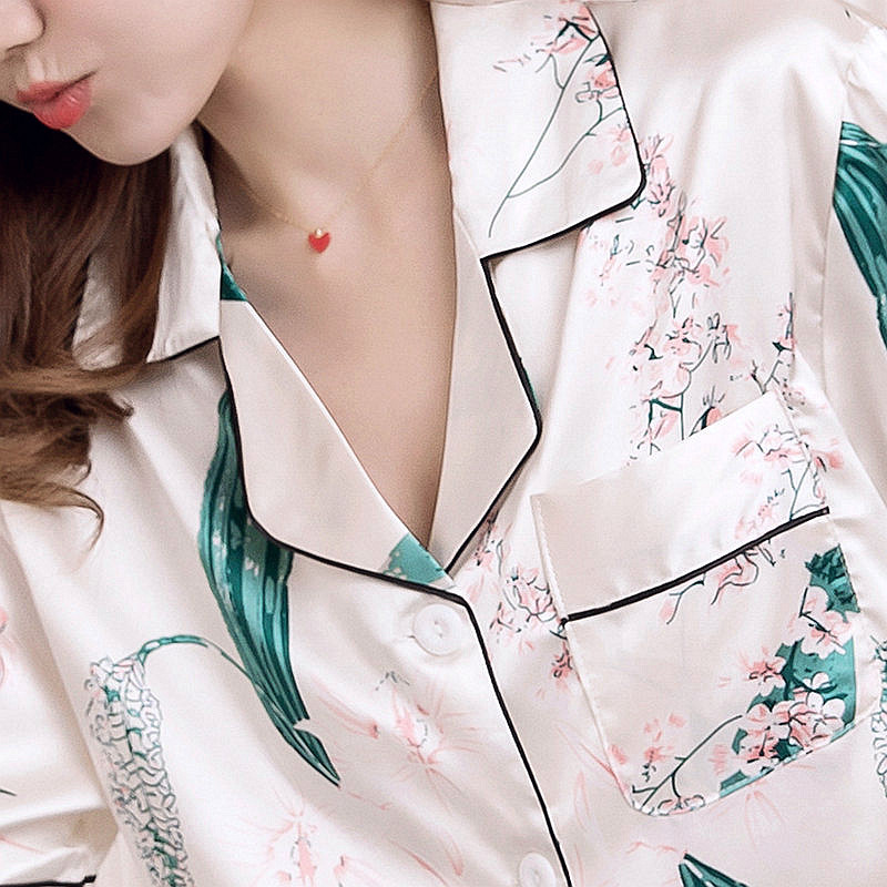 夏季性感冰丝两件套韩版甜美薄睡衣 应魅睡衣/家居服套装