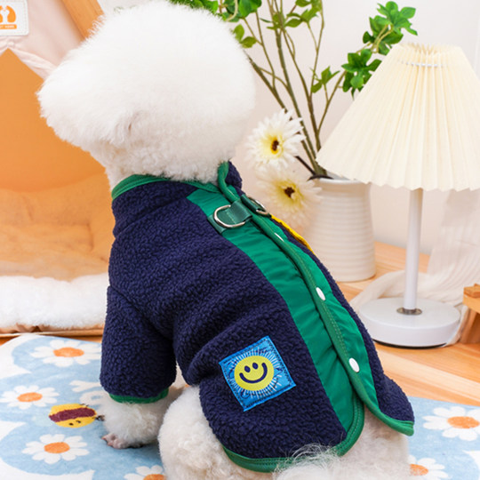 秋冬季狗狗衣服小型犬比熊泰迪保暖可牵引博美防寒两脚衣宠物衣服