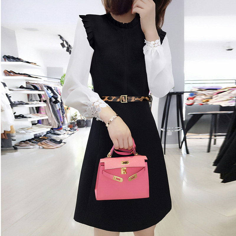 欧洲站2020秋新款欧货气质名媛黑色 娇奴姬连衣裙