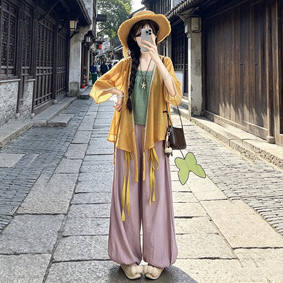宋制汉服女新款夏季改良成人原创宋裤套装灯笼裤吊带褙子日常古装