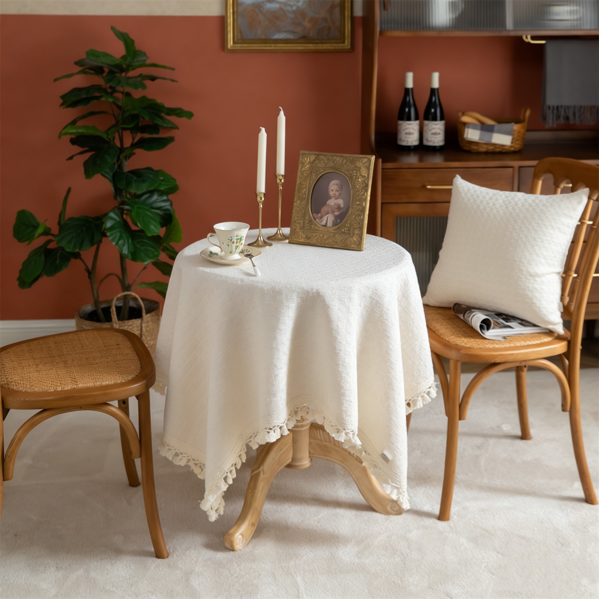 法式轻奢复古棉麻加厚小圆桌布ins盖巾布艺白色餐桌茶几花边定制,淘宝优惠券,粉丝福利购,淘宝优惠卷