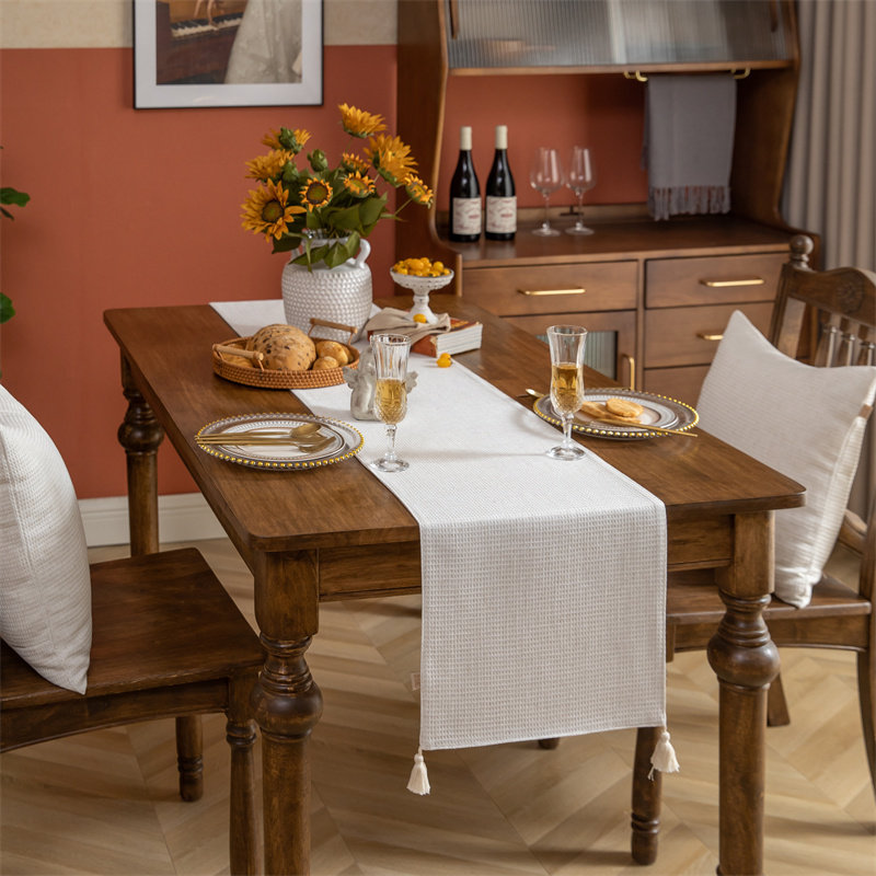 美式法式中古轻奢乡村棉麻绿白提花西餐桌茶台茶几鞋柜桌旗可定制,淘宝优惠券,粉丝福利购,淘宝优惠卷