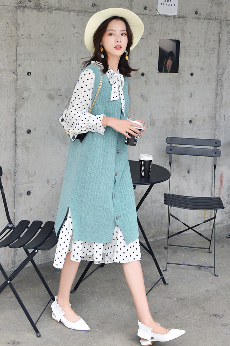 哺乳装外出新款春秋冬针织连衣裙 宫适哺乳衣/月子服