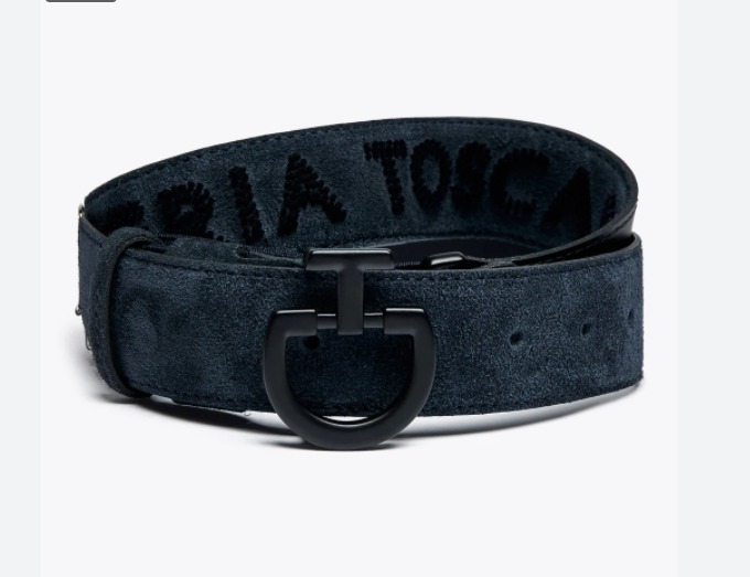 CT马术腰带女Women's Suede Belt with Tufted CT Logo - 图1