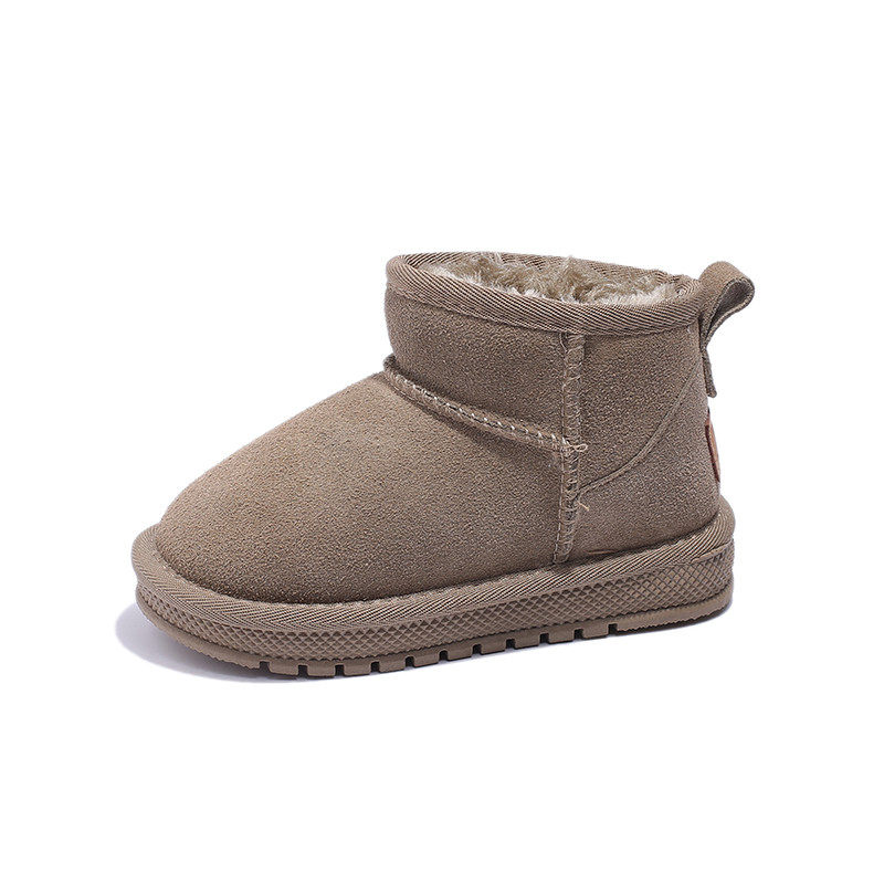 周冬雨同款儿童真皮雪地靴新款女童冬季加绒加厚短靴男童防水棉鞋,淘宝优惠券,粉丝福利购,淘宝优惠卷