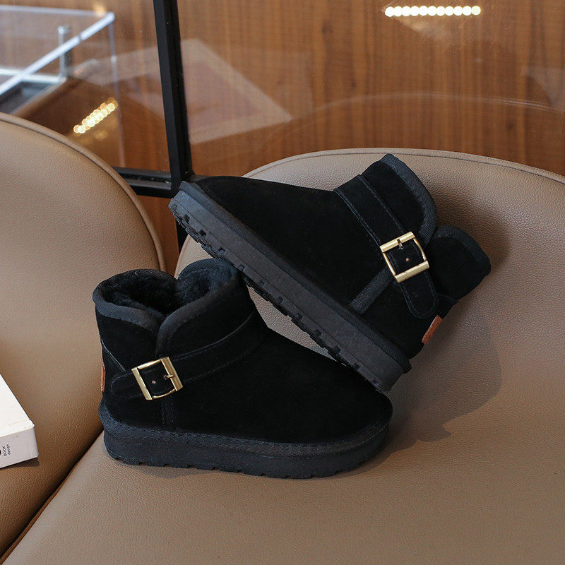 真皮儿童雪地靴2025冬季新款女童加绒加厚棉鞋男童防水短靴亲子款,淘宝优惠券,粉丝福利购,淘宝优惠卷