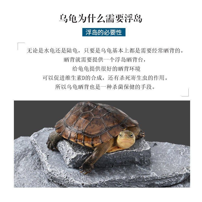 乌龟缸专用晒背爬台鱼缸深水龟高水位悬浮片石浮岛巴西龟休息平台,淘宝优惠券,粉丝福利购,淘宝优惠卷