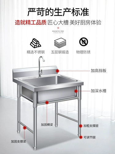 Коммерческая раковина из нержавеющей стали двойной шлифт