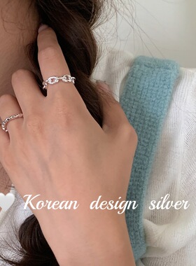 S925纯银韩版ins风叠戴女戒指