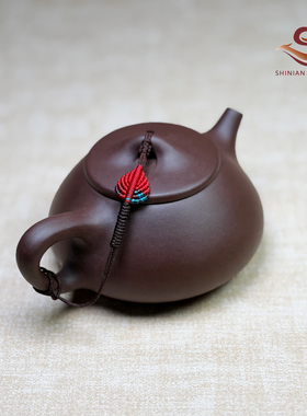 时念手工编织茶壶盖绳紫砂壶防摔保护粗绳高档 渐变 壶绳茶具配件