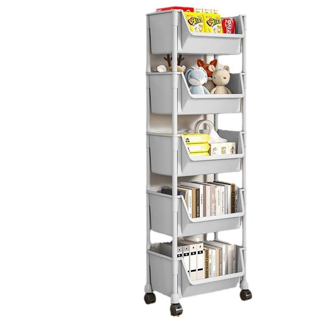 Cart storage rack bedroom household snack floor multi-story living room storage bookshelf mobile kitchen vegetable basket