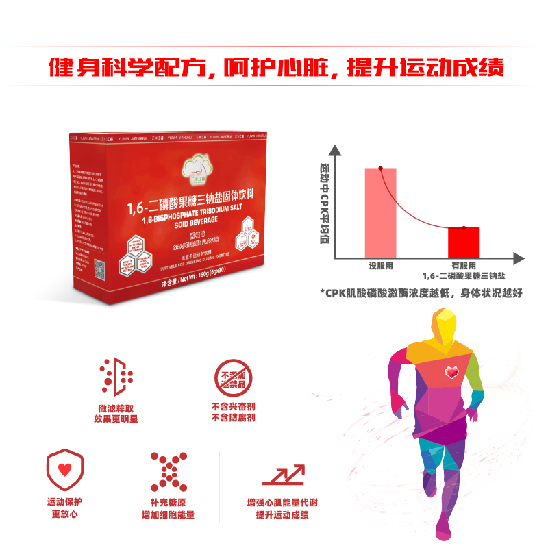 云米江睿二磷酸果糖三钠盐运动冲剂粉固体饮料能量补充保健食品 - 图2
