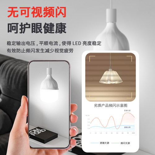 一级能效LED灯泡e27螺口节能灯全光谱护眼超亮省电室内白光照明灯 - 图3