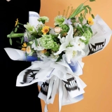 花寻礼韵 Простота сеть красная бумага английская печать Kleyine Blue Rose Clower Package Packet Букет цветок Art Baohua