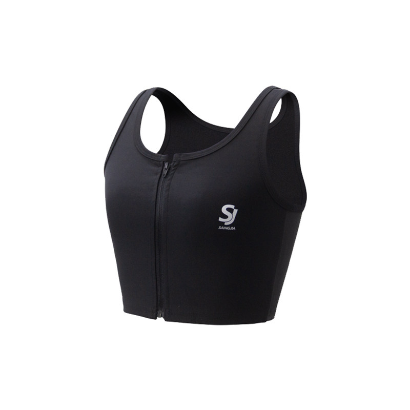 桑嘉束胸les帅t冰丝拉链塑胸裹胸 桑嘉塑身上衣